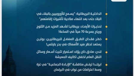 موجز أخبار بريطانيا من موقع ومنصة عرب لندن/ الجمعة: 19 كانون الثاني/ يناير 2024