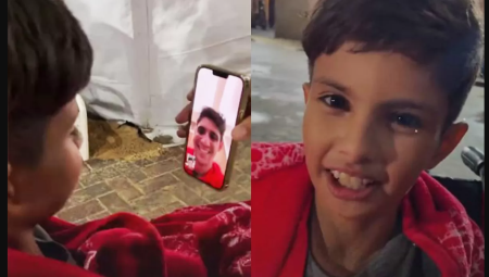 شاهد .. طفل فلسطيني مبتور الساق يحقق حلمه بلقاء افتراضي بالحارس المغربي ياسين بونو