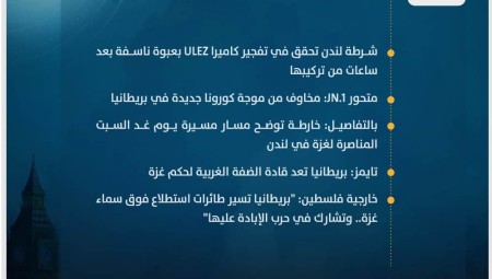 موجز أخبار بريطانيا من موقع ومنصة عرب لندن/ الجمعة : 8 كانون الأول/ديسمبر 2023