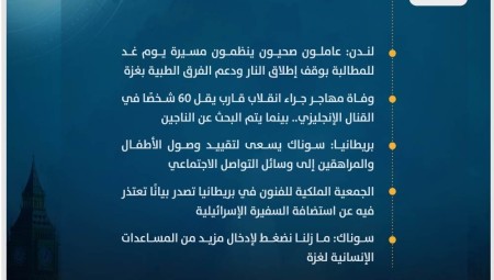 موجز أخبار بريطانيا من موقع ومنصة عرب لندن/ الجمعة : 15 كانون الأول/ديسمبر 2023