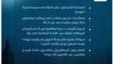 موجز أخبار بريطانيا من موقع ومنصة عرب لندن/ الأربعاء: 17 أبريل / نيسان 2024