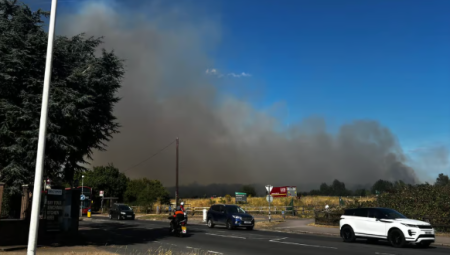 حرائق غابات تلتهم 10 هكتارات في شرق لندن و80 رجل إطفاء يكافحون السيطرة عليها