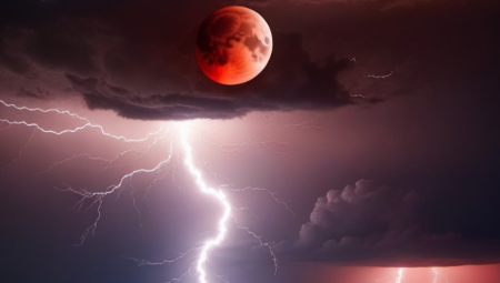 مكتب الأرصاد يحذر من عاصفة رعدية قبل  خسوف القمر ليلة الأحد